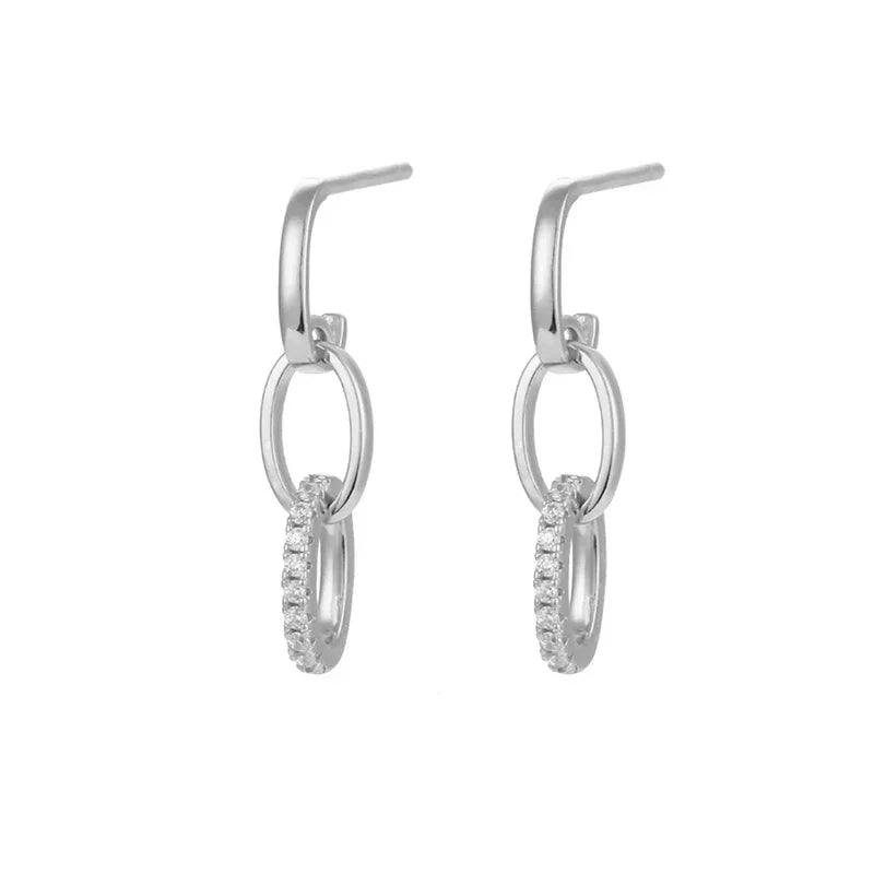 Cartilage 925 Silver Earrings Fashion C-shaped Zircon ear studs European American Geometric Piercing Earrings For Women Jewelry