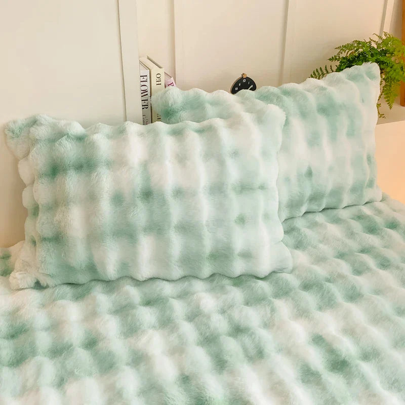 2pcs Fluffy Plush Pillowcase 48x74cm Winter Warm Thickness Soft Rabbit Fleece.