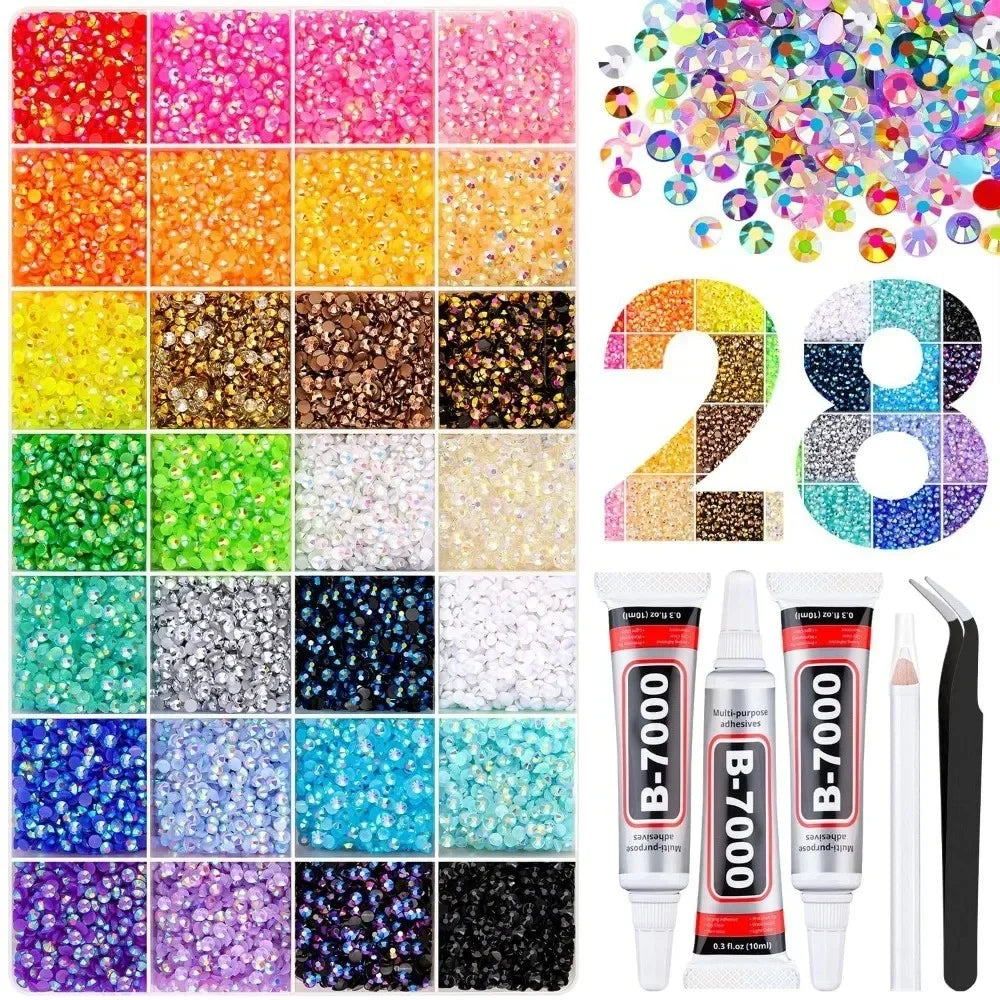Multicolor Resin Rhinestone Kit Sparkling DIY Decoration Jelly Rhinestones Diamond Art Bedazzling Rhinestones