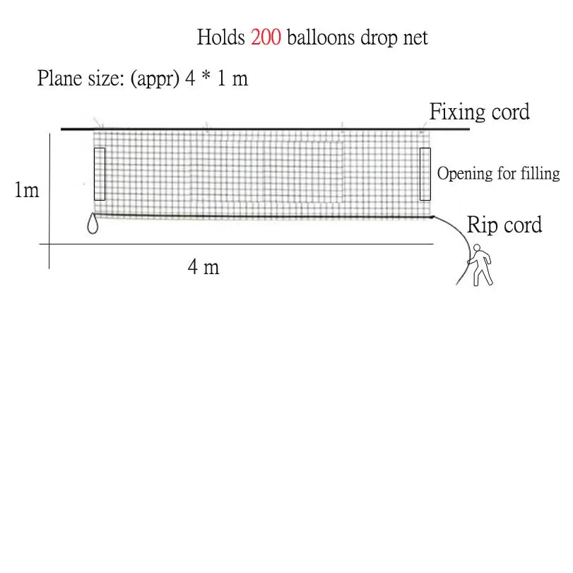 Balloon Drop Net Wedding Party Shopping Mall Activities Ceiling Decoration Manufacture Props Baby Shower Decor Party Supply