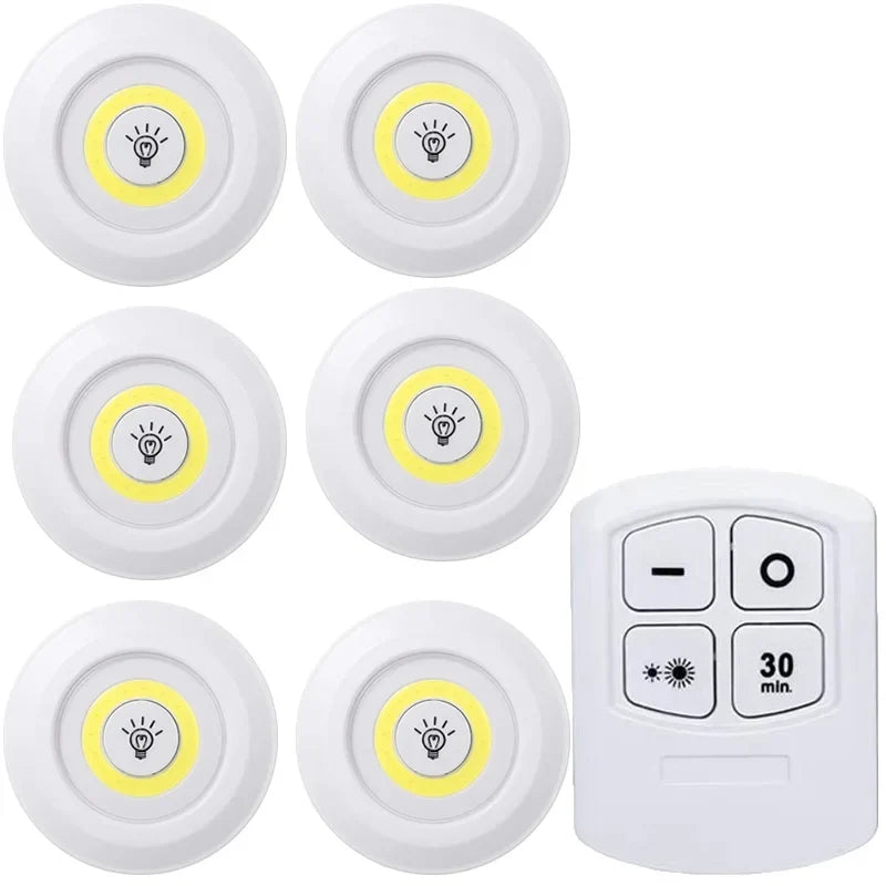 Dimmable LED Under Cabinet Light with Remote Control Battery Operated LED Closets Lights Wardrobe Bathroom Lighting Night Light
