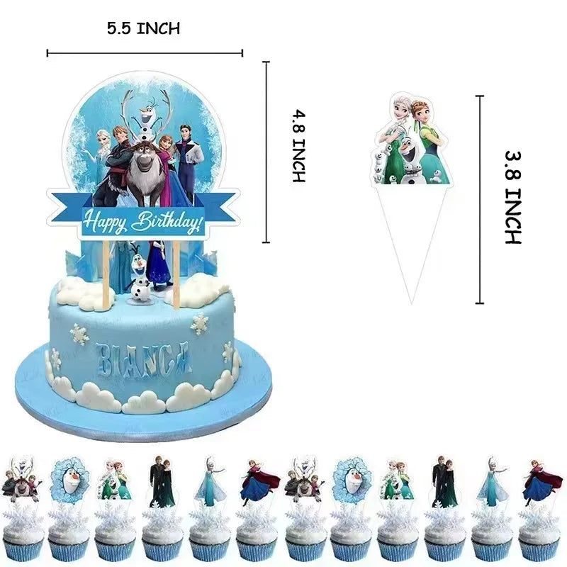 Frozen Anna Elsa Princess Birthday Party Decorations Balloon Disposable Tableware Party Supplies