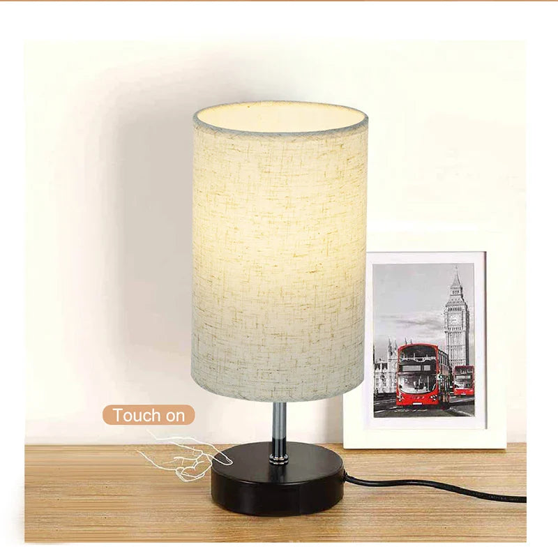 MARPOU Led Desk Lamp Touch Control 5V Three Color Adjustable Temperature Bedroom Bedside Table Lamp for Minimalist Night Light