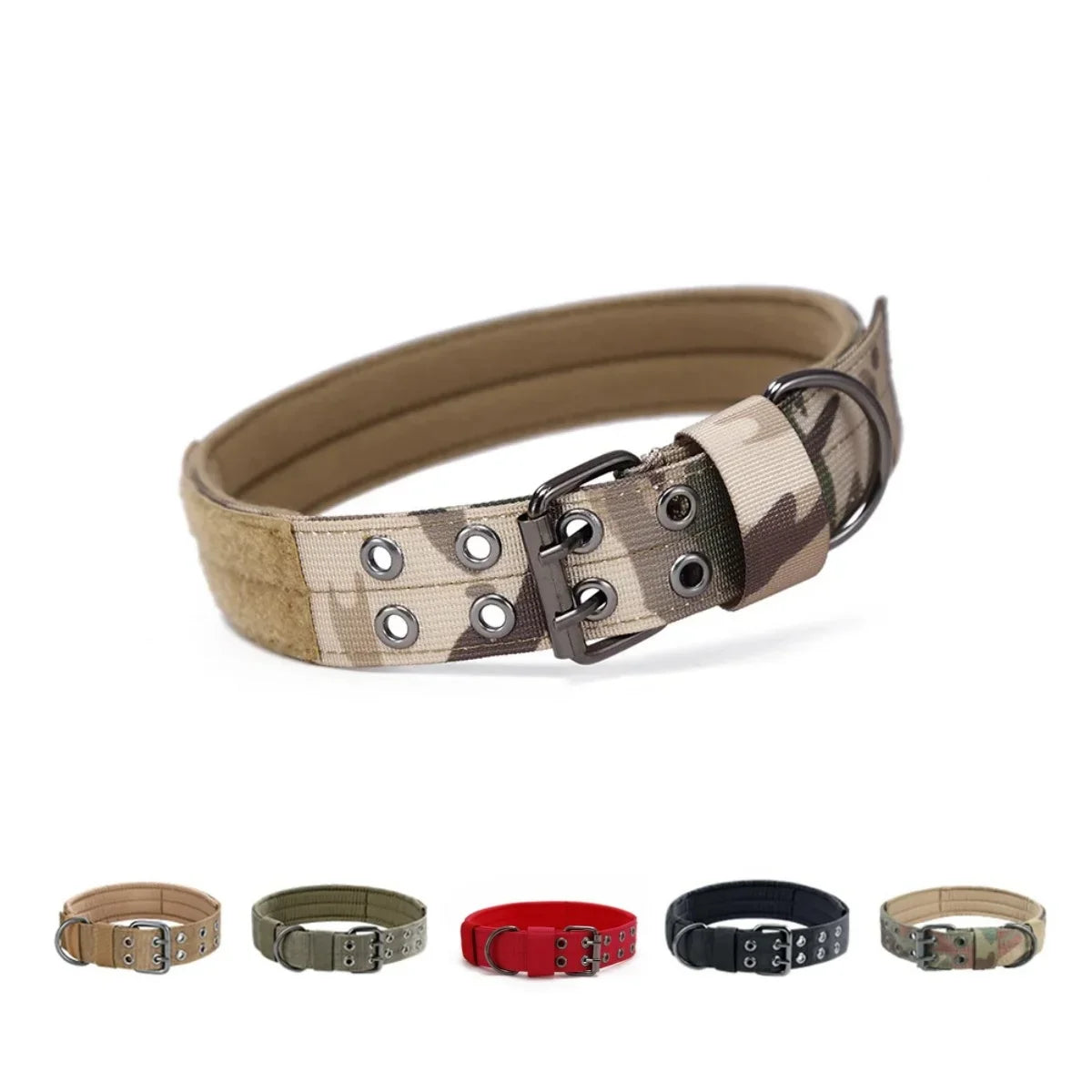 Adjustable Pet Tactical Dog Collar Durable Double Buckle German Shepherd Training Leash and Collar Large Medium Dogs Accessories
