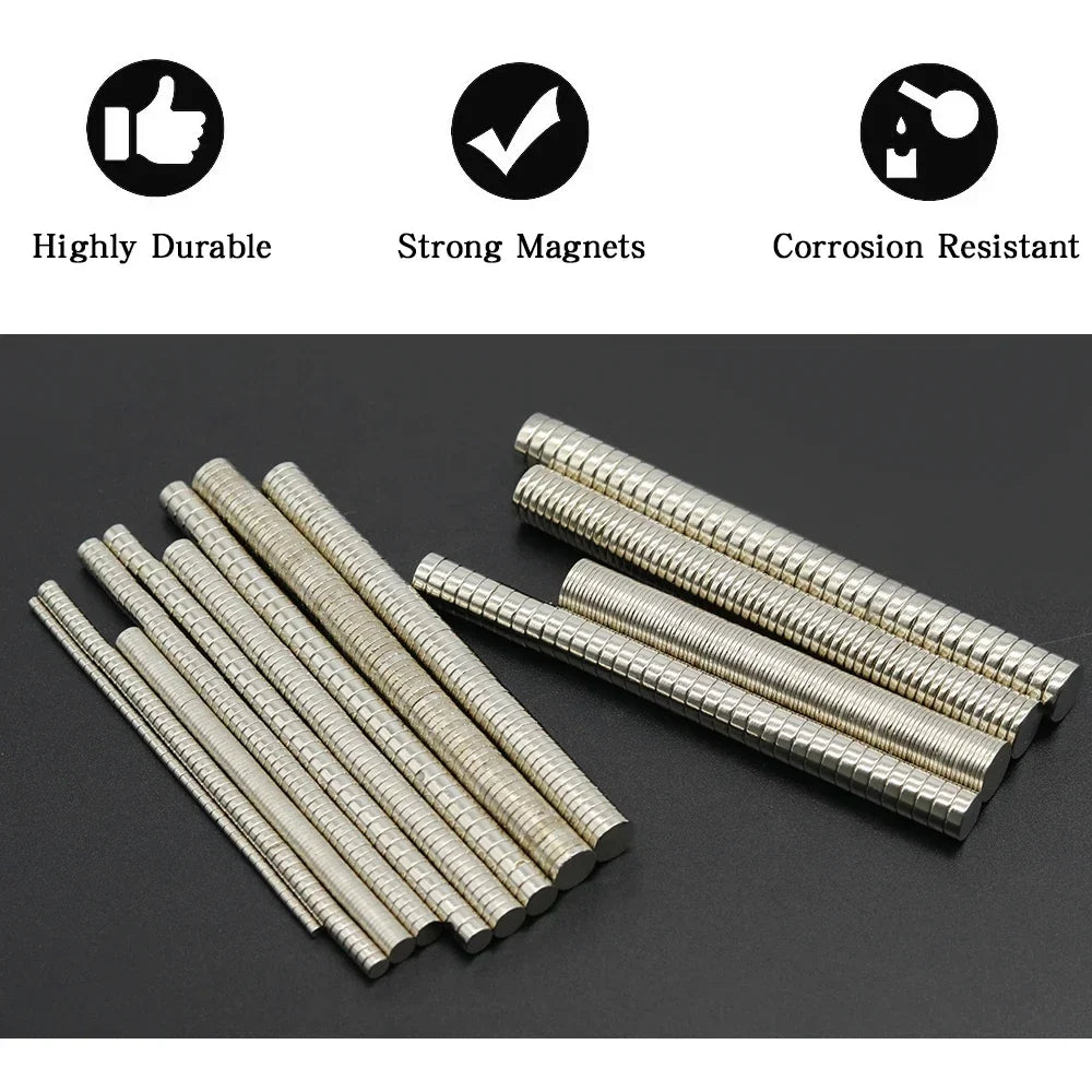 Super Powerful round Neodymium Magnet NdFeB N35 Strong Permanent Magnetic Imans for Refrigerator Various Sizes 2x2/4x2/5x1/6x2/8