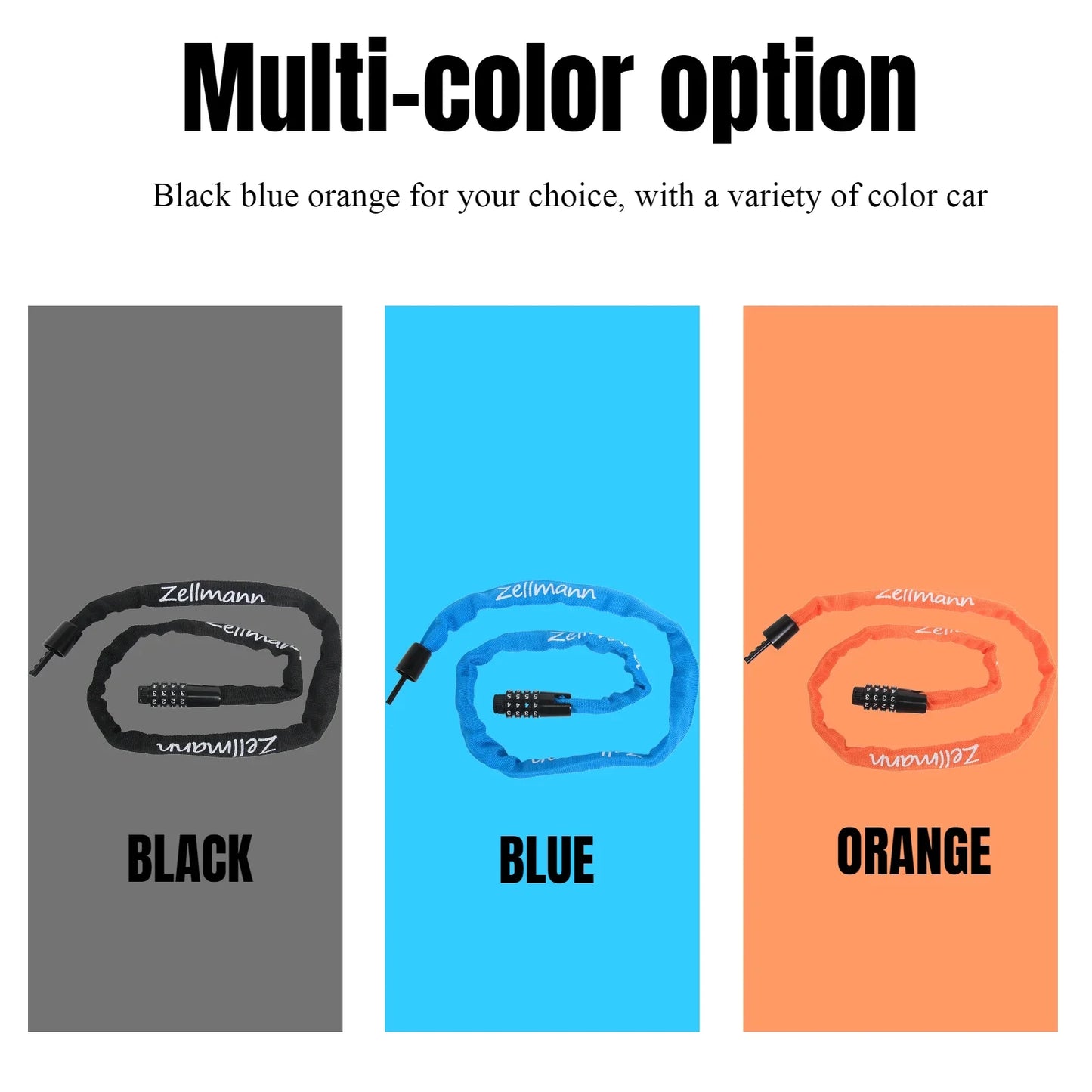 Zellmann Bicycle Chain Lock Password High Security MTB Mountain Bike Password For Cycling Electric E-Bike Cycling Accessories