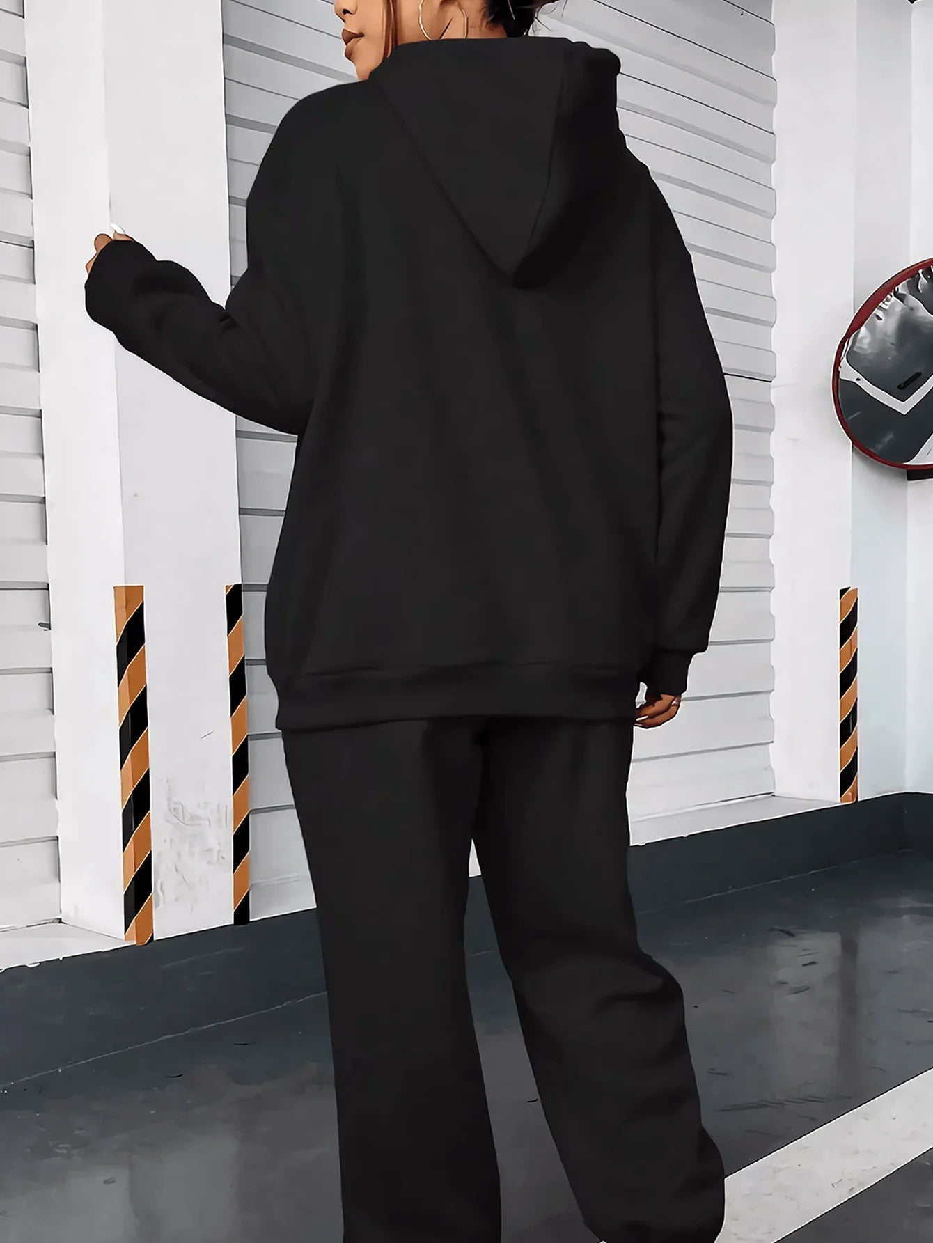 Women's autumn and winter casual fashion, loose hip-hop street JESUS, letter printed warm hooded sweat ,shirt+ sports pants.