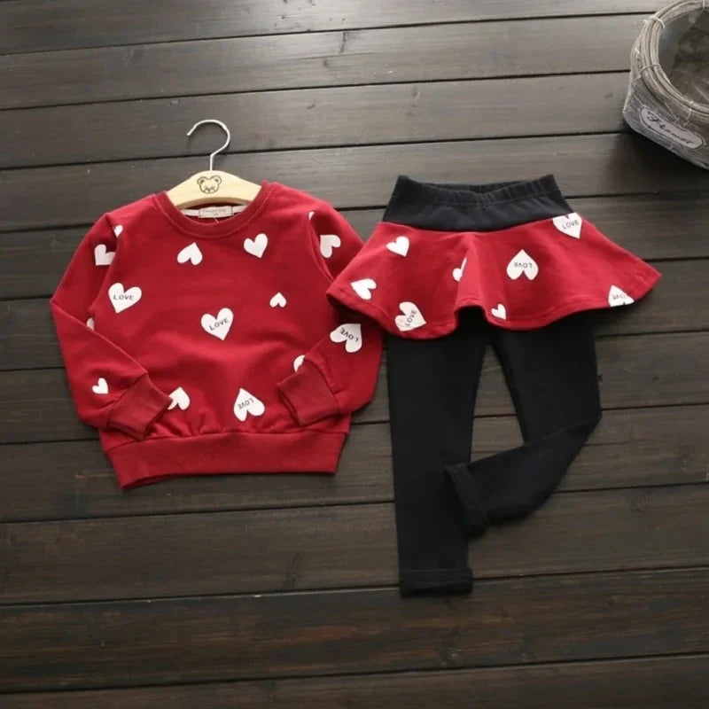 Toddler Girls Clothes Kids Autumn Winter T Shirt Pants Christmas Clothes Girls Printed Outfits Children Clothing set