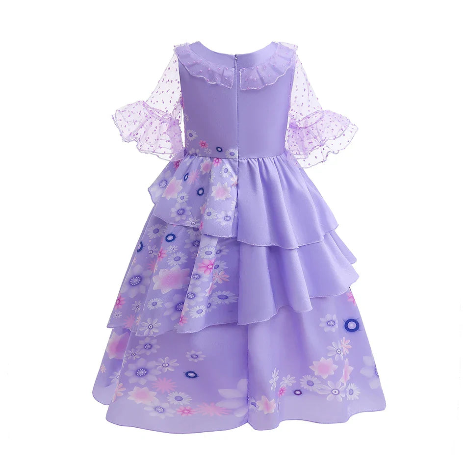 Halloween Girls Disney Encanto Isabela Princess Dress Baby Girls Isabela Cosplay Costumes Carnival Birthday Party Clothings