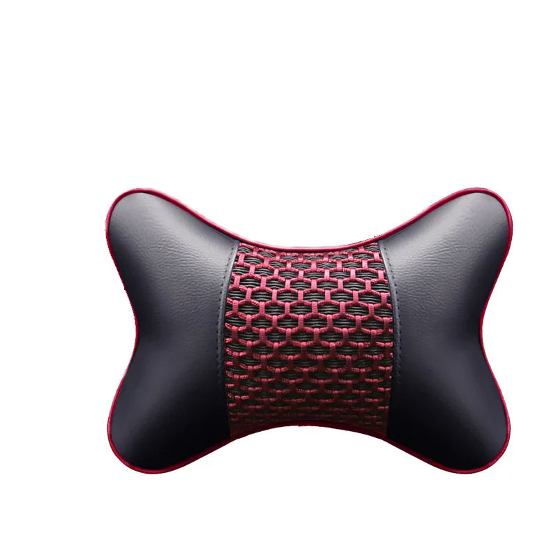 Car Neck Pillows Both Side Pu Leather 1pcs Pack Headrest For Head Pain Relief Filled Fiber Universal Car Headrest Pillow