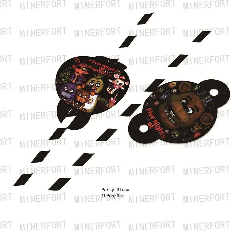 FNAF Five Nights Freddyed Birthday Party Decorations Disposable Tableware Cup Plate Party Supplies