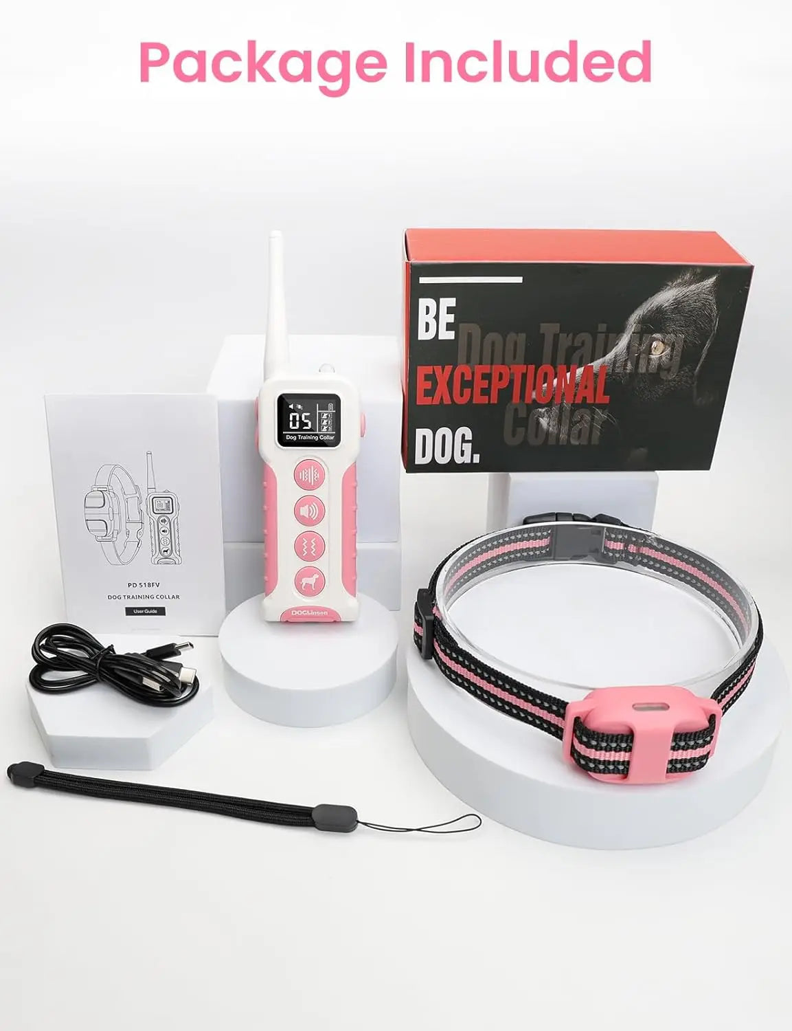 Safe Training Dog Collar No Shock, 3300ft Remote Control with Vibration Beep & Flashlight, Waterproof Pet Behavior For All Dogs