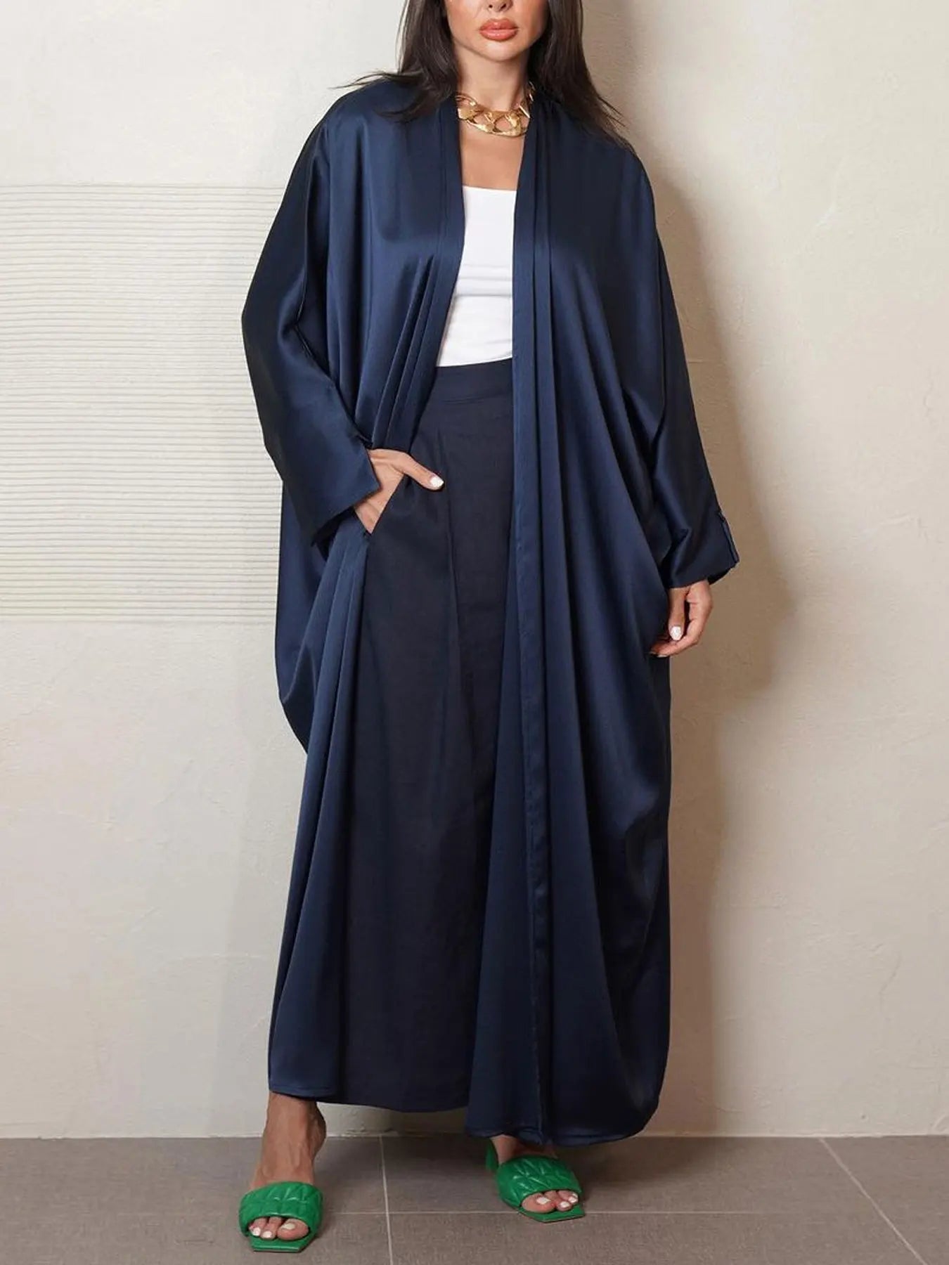 Robe Cardigan Abaya Long Dress Satin Fashion Party Evening Women Muslim Moroccan Kaftan Jalabiya Islam Women's Clothes