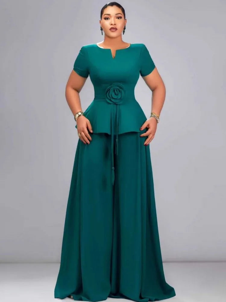 2 Piece Women Sets New Arrival L-4XL Plus Size Matching Sets Big Size 3XL Two Pieces Sets Top And Pants Suits Outfits Clothing