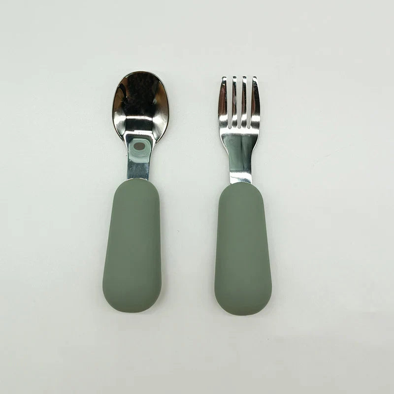 EtherealBe Stainless Steel Baby Utensils Set - Colorful & Safe