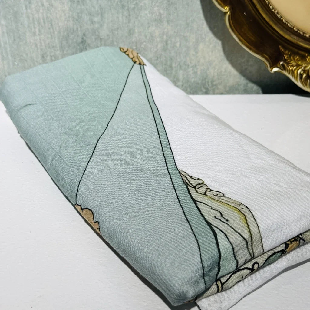 Organic Cotton Soft Baby Muslin Blanket Lightweight Breathable Swaddling Receiving Blanket for Newborn Infant, Perfect