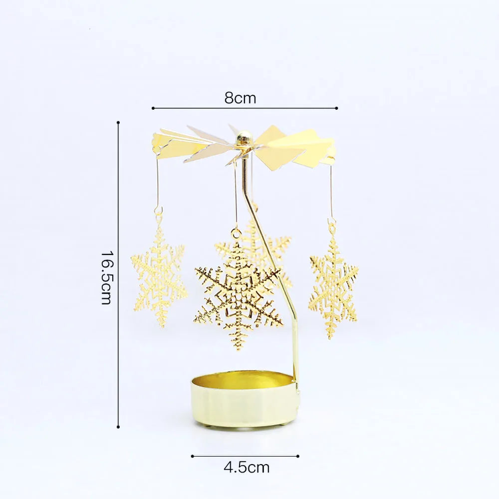 Spinning Tealight Holder, Aluminum Alloy Carousel Heat Powered, Rotating Candle Display.
