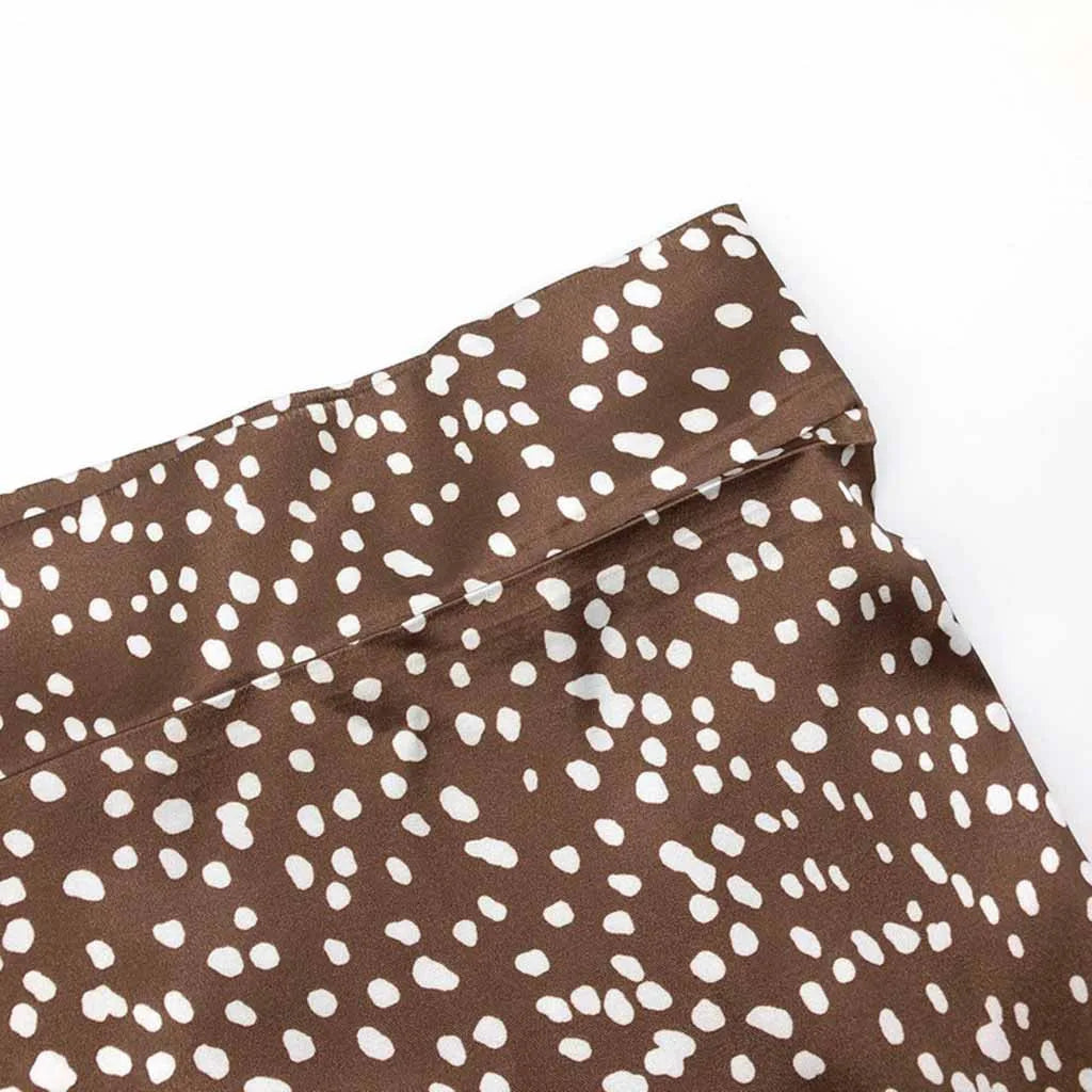 Temperament Skirt Women's Fashion Summer Casual Leopard Print Front Split Long Skirts Holiday Fashion Streetwear for Ladies