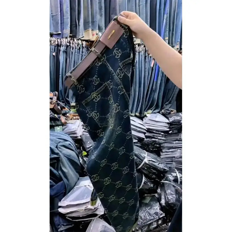 Women's Jeans For Autumn And Winter, High Waist, Loose Fit, Slim Fit, Shopping And Leisure, High-end Brand Pants, 2024 New Item