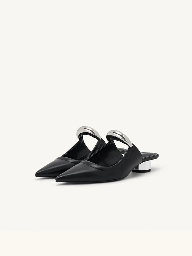 Pointed Toe Women's Slippers 2024 Summer Fashion Shallow Mouth Women's Mules Comfortable Wear Outside Ladies One Word Drag