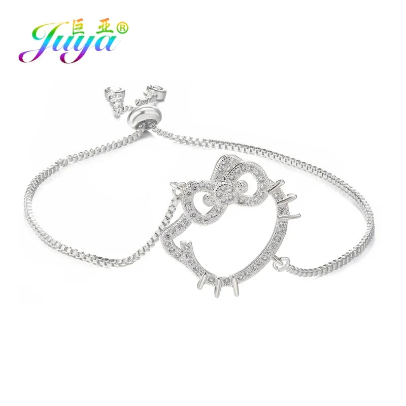 Juya 18K Real Gold Plated Micro Pave Zircon Butterfly Horse Bees Cat Leopard Pendant Necklace For Women Birthday Christmas Gift