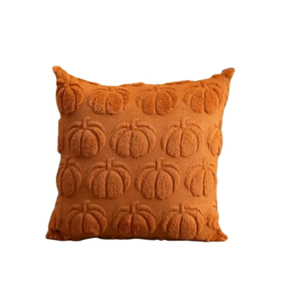 Pumpkin Pattern Throw Pillow Covers Square Fall Halloween Decorative Cushion Covers Washable Plush Pillow Case