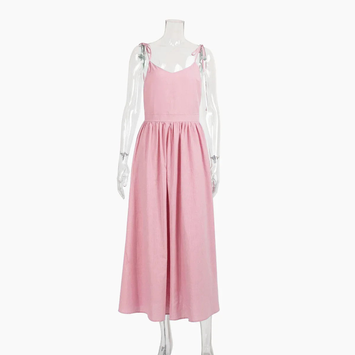 Bornladies Spring Summer Beach Style Women Dress Vintage Loose A-line Sling Dress Sexy Hot Girl 100% Cotton V-neck Dress
