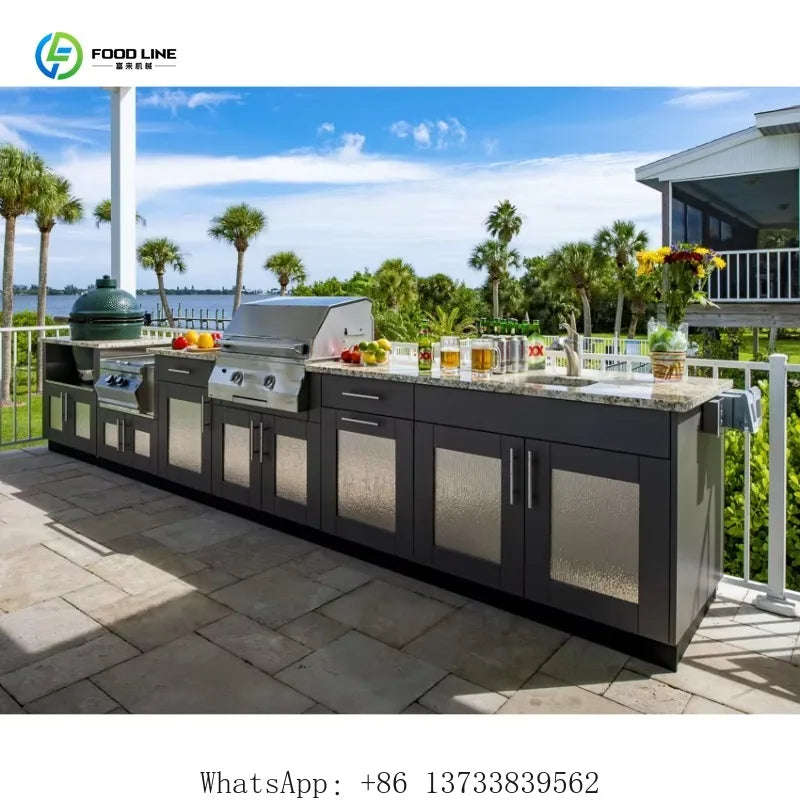 Customized Outdoor kitchen cabinet 304 stainless steel with powder coating for camping