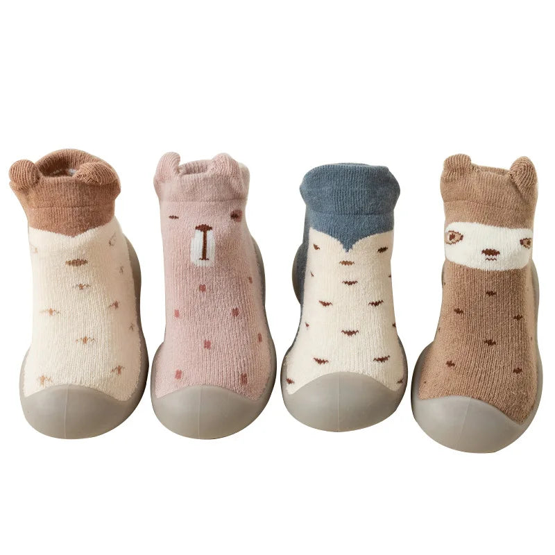Newborn Baby Shoes Infant Cute Cartoon Kids Boy Shoes Soft Rubber Sole Child Floor Sneaker Booties Toddler Girls First Walker