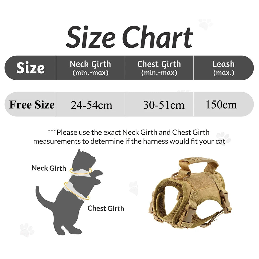 Tactical Puppy Harness For Small Dogs Adjustable Cat Harnesses Vest For Military Service Dogs Training Kitten Cat Accessories