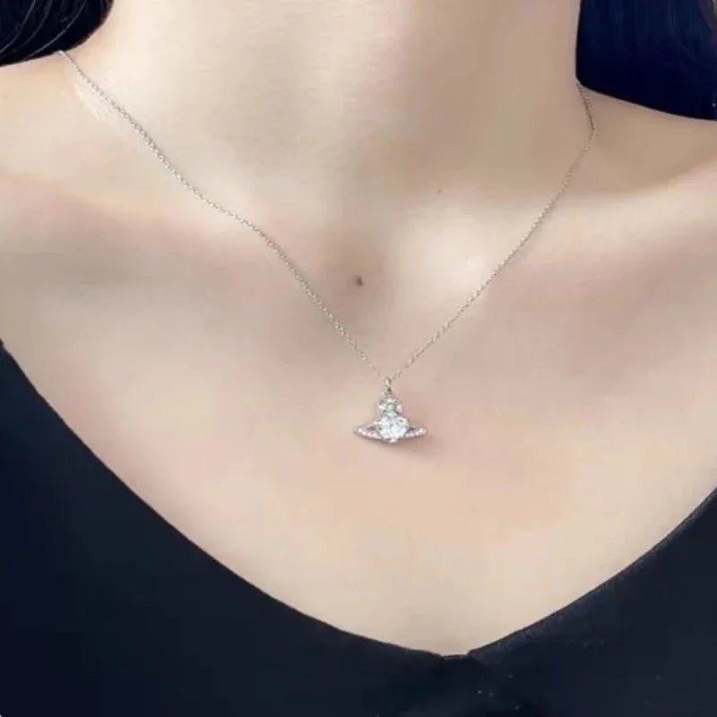 Women's Necklace High Sense Saturn Necklace Light Luxury Temperament Collar Chain Fashion Chain Jewelry for Women
