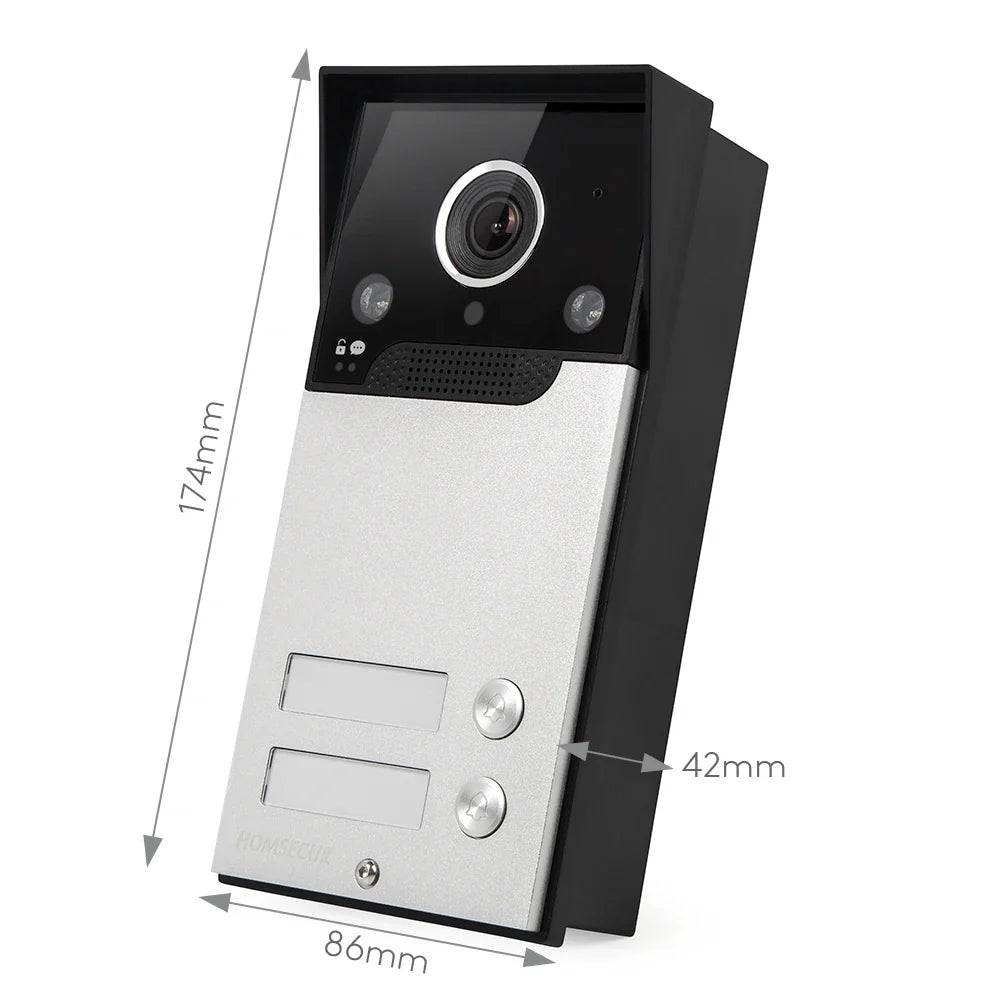 HOMSECUR 7" HD Video Door Phone Intercom Doorbell Auto Snapshot For 2 Families