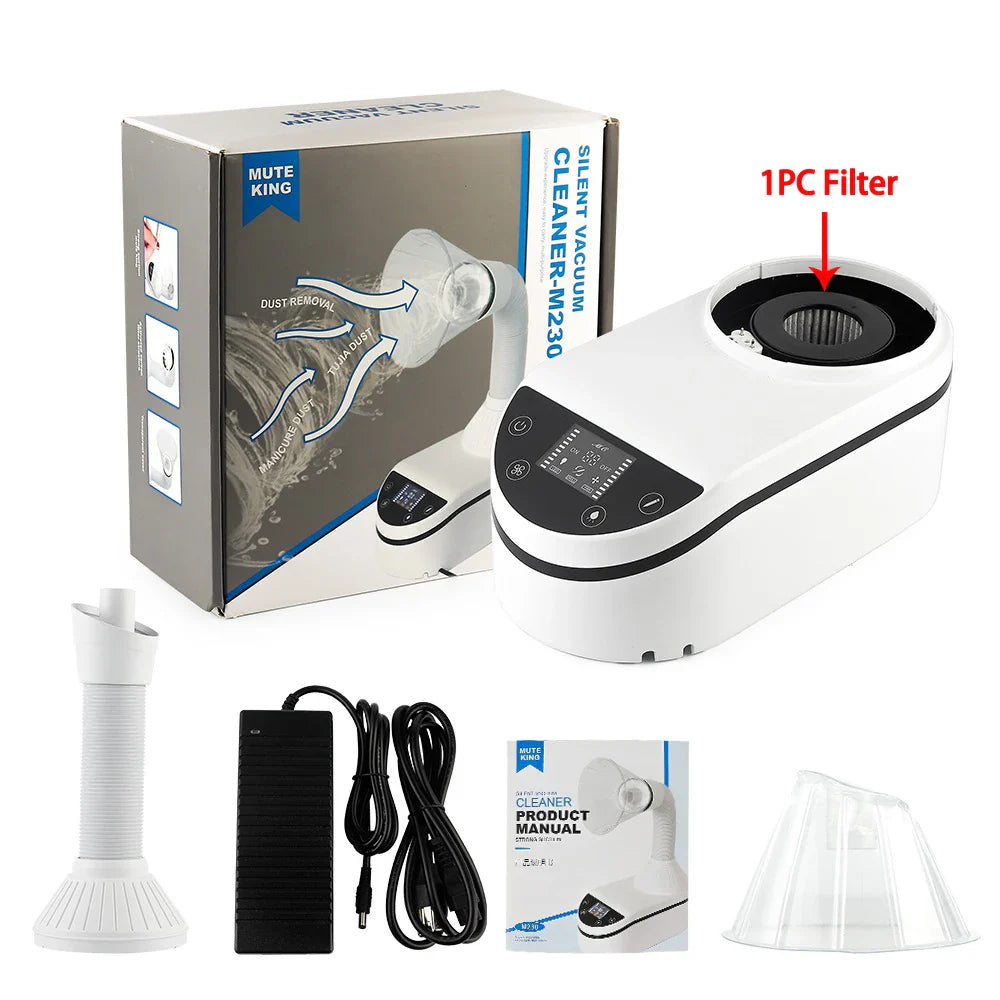 230W Nail Vacuum Cleaner Nail Dust Collector Super Power Brushless Motor Nail Dust Suction Nails Art Salon Device LED Spotlight
