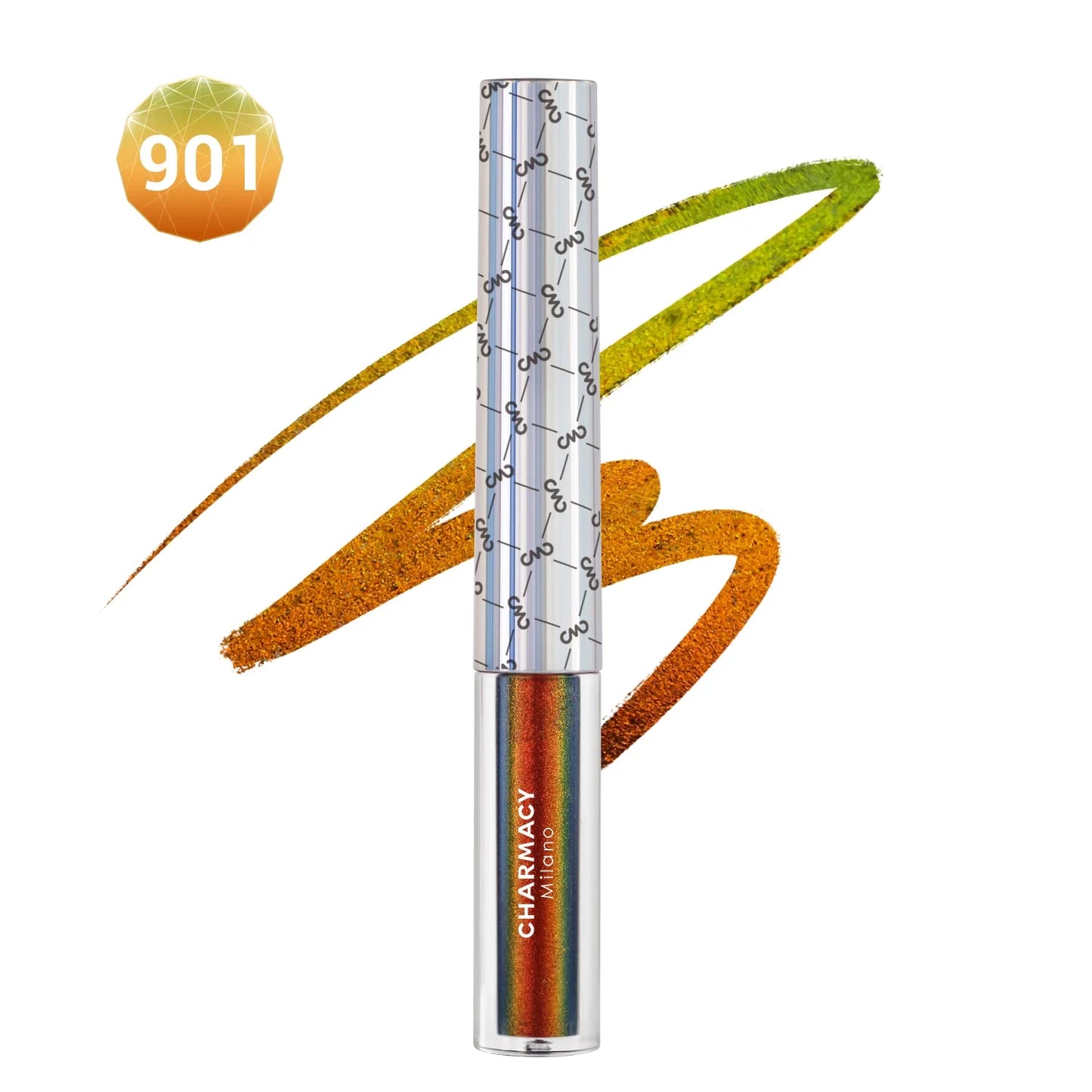 CHARMACY Duochrome Glitter Liquid Eyeliner Waterproof Long-lasting Ultra-Fine Tip Smudge-proof Eye Liner Makeup for Women