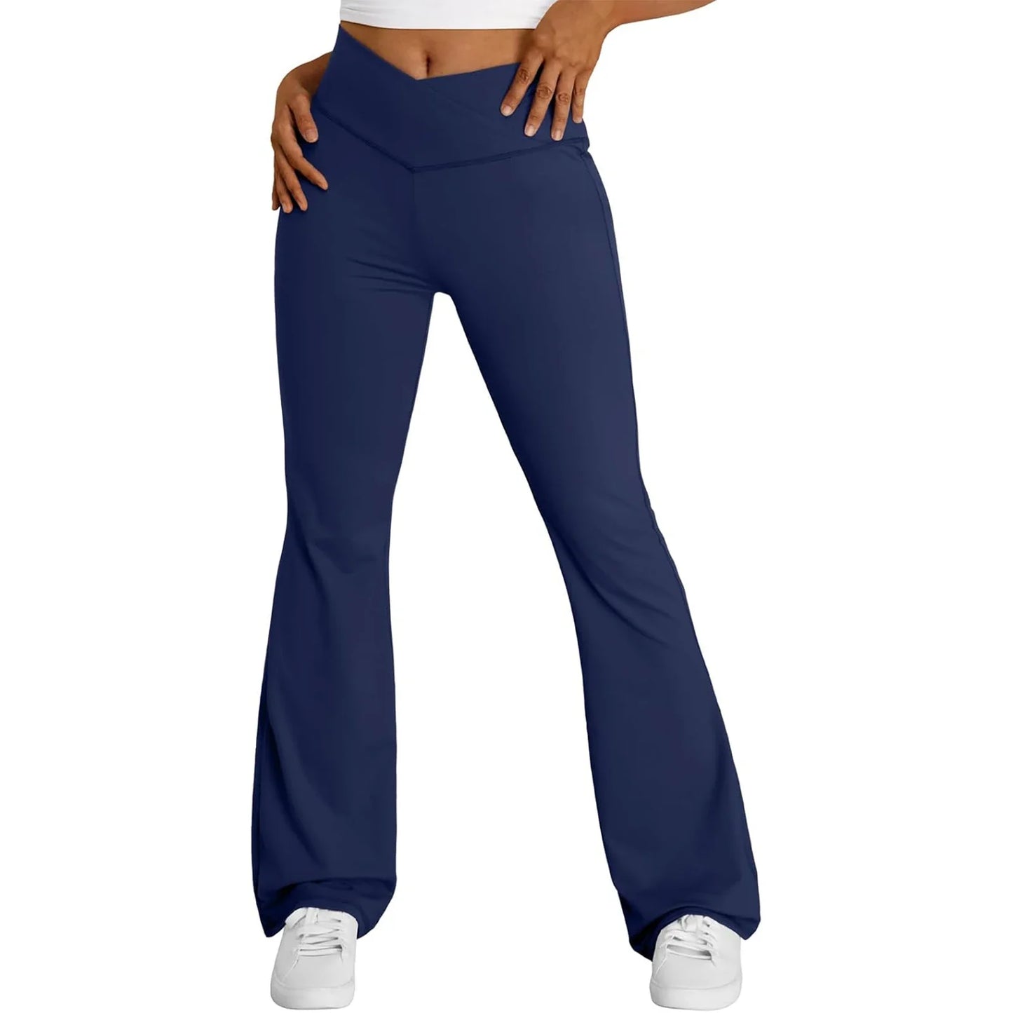 Women s High Waist Yoga Leggings with Tummy Control and Flare Leg Design for Bootcut Style Solid Color Pants