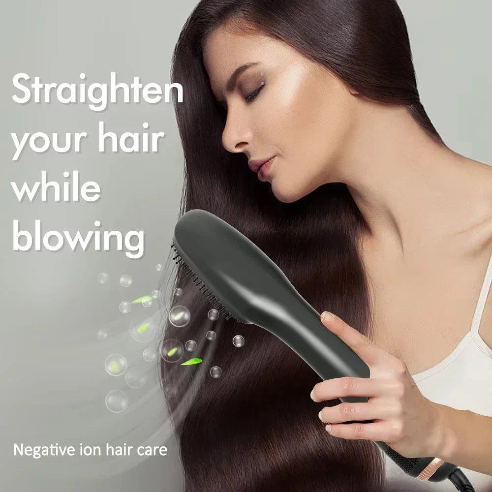 1PCS Hair Dryer Brush Blow Dryer Brush Straightener,3-in-1 1200W Ionic Hot Air Brush Styler with Ceramic & Tourmaline Technology