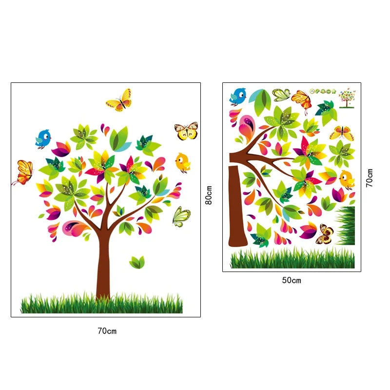 Tree Birds Vinyl Mural DIY Wall Sticker Home Decor Wall Decals For Kids Room Baby Nursery Room Decoration