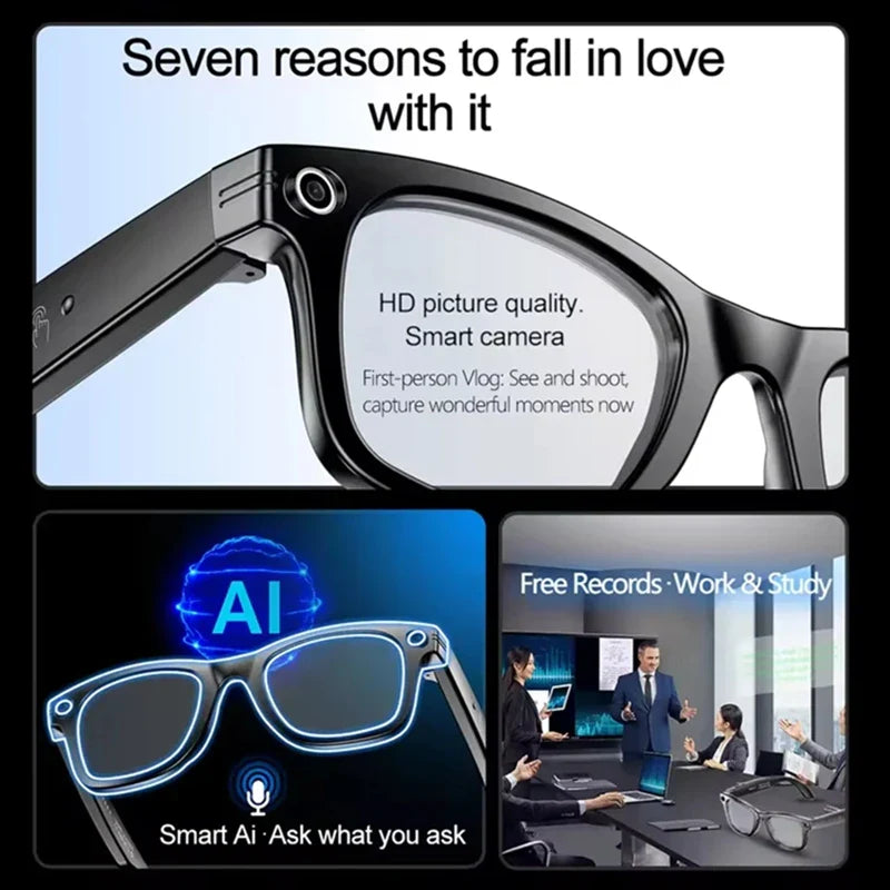 New 800W Camera AI Glasses, Men Color-Changing Smart Translation Glasses, Photo, Video Recording ,Waterproof Call Smart Sunglasses.