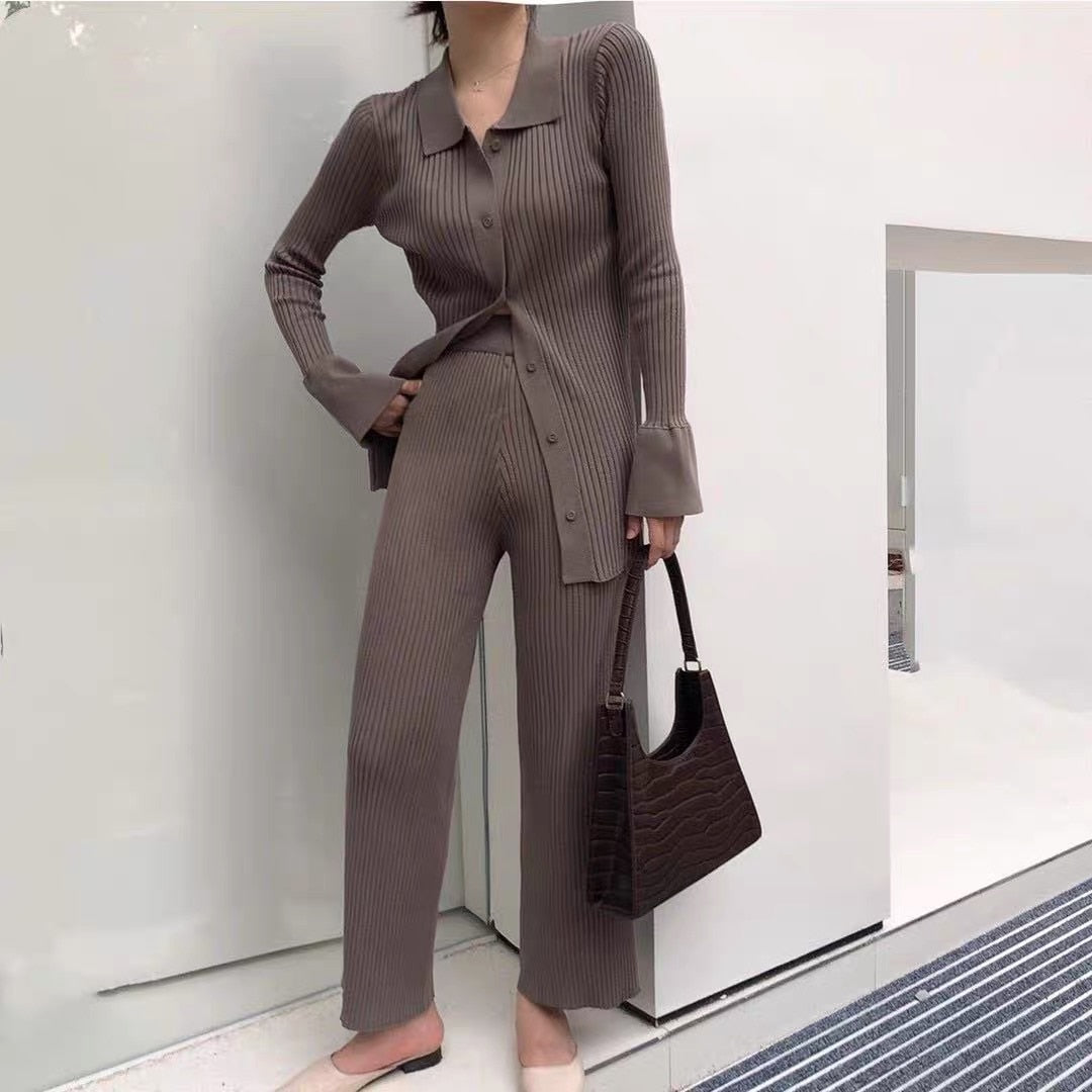 EtherealBe Pink Ribbed Set — trendy lounge sets for women