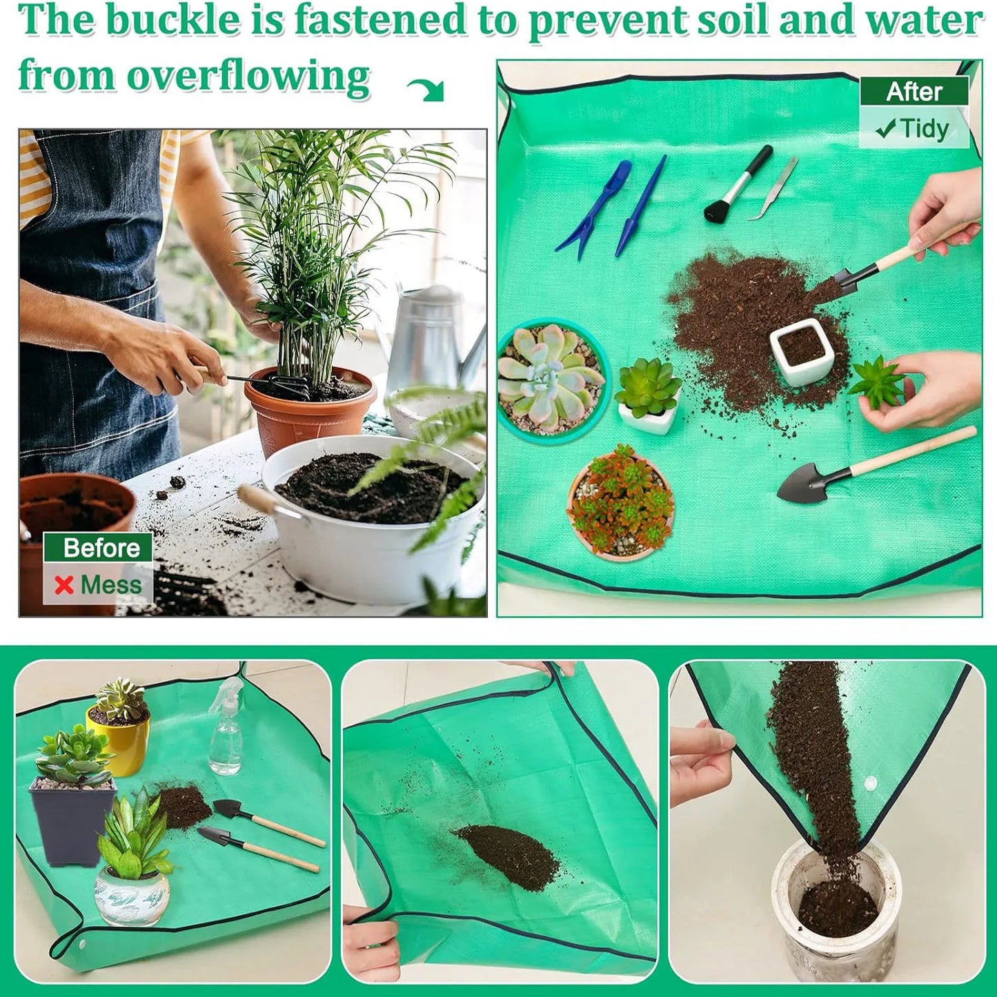 Thickened Waterproof Mats Garden Soil Change Mats Gardening Tools Plant Flower Pot Reusable Transplanting Change Pot Plant Mats