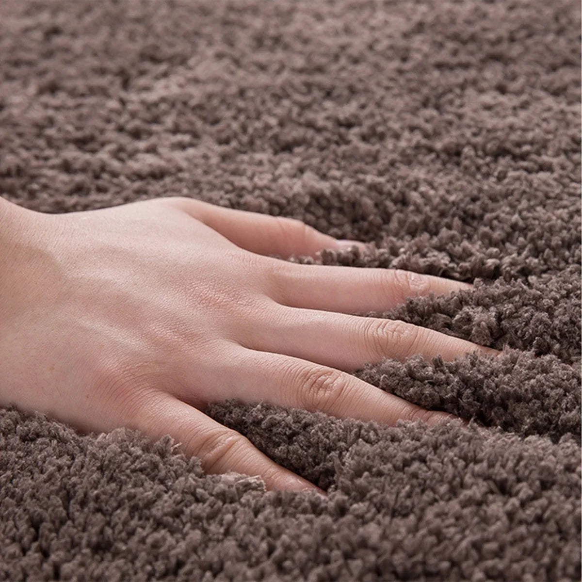 Thickened solid color bathroom non-slip floor mat shower room door absorbent foot mat square long hair toilet mat