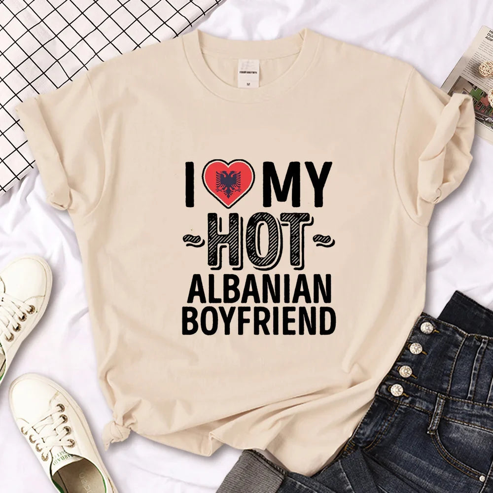 Albania Tee women manga t-shirts girl streetwear Japanese designer clothing