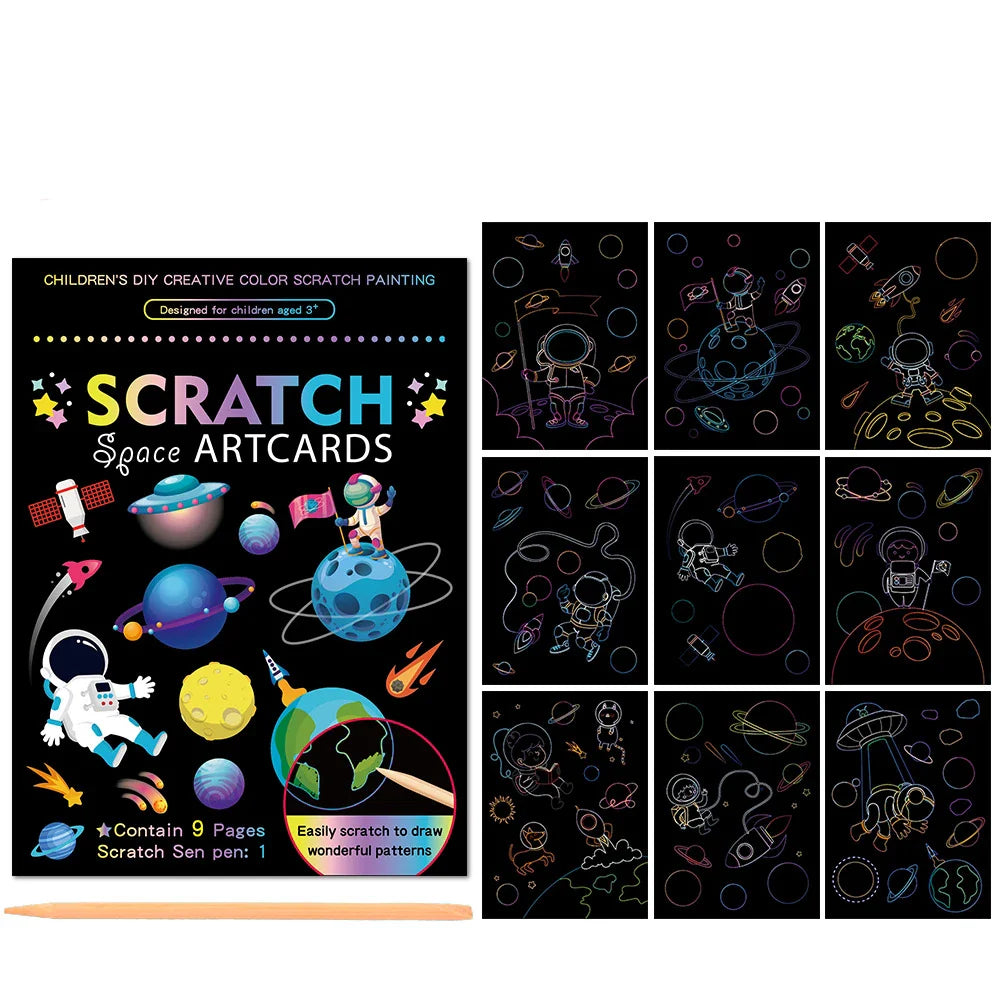 10Pcs Magic Scratch Off Art Craft Supplies Kits for Kids Girls Boys Party Game Christmas Birthday Gift
