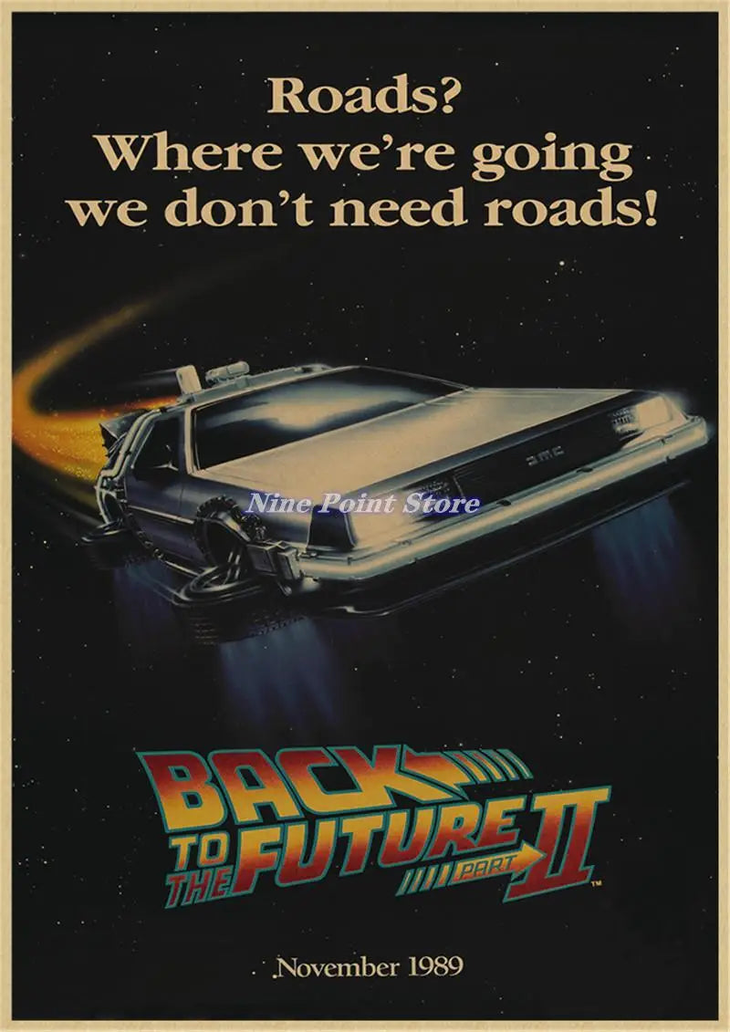 Back to The Future Retro Kraft Poster Decorative DIY Wall Canvas Sticker Home Bar Art Posters Decor