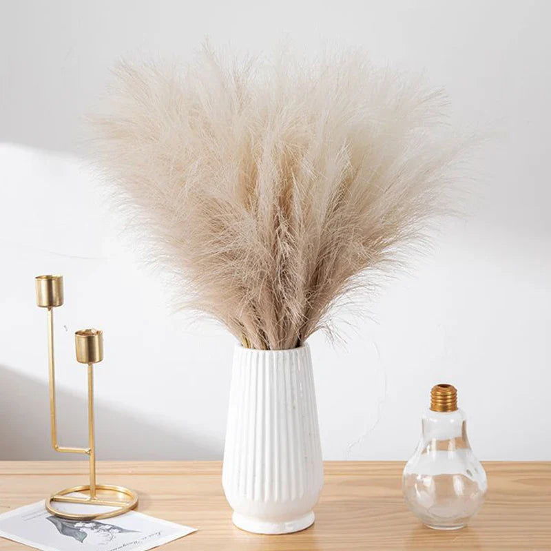 Simulation Reed Grass Pampas Grass for Wedding Home Bedroom Decor Wedding Guide Photo Prop Background Artificial Flowers