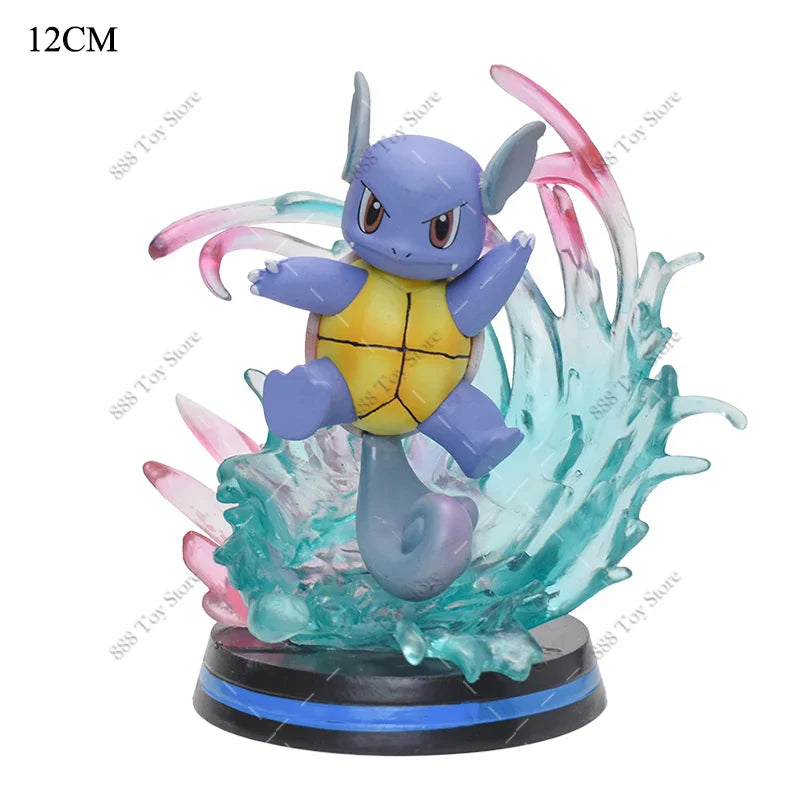 Anime Pokemon Figures Squirtle Charizard Bulbasaur Charmander Vulpix Special Effects Scene Version PVC Action Figure Model Toys