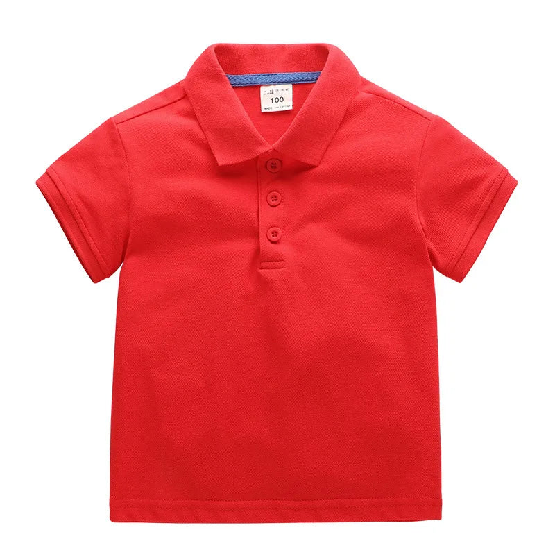 Kids Boys Solid Color Cotton Polo Shirts 2025. Tops Tee Girls Baby Lapel  Shirt Age 1-10T