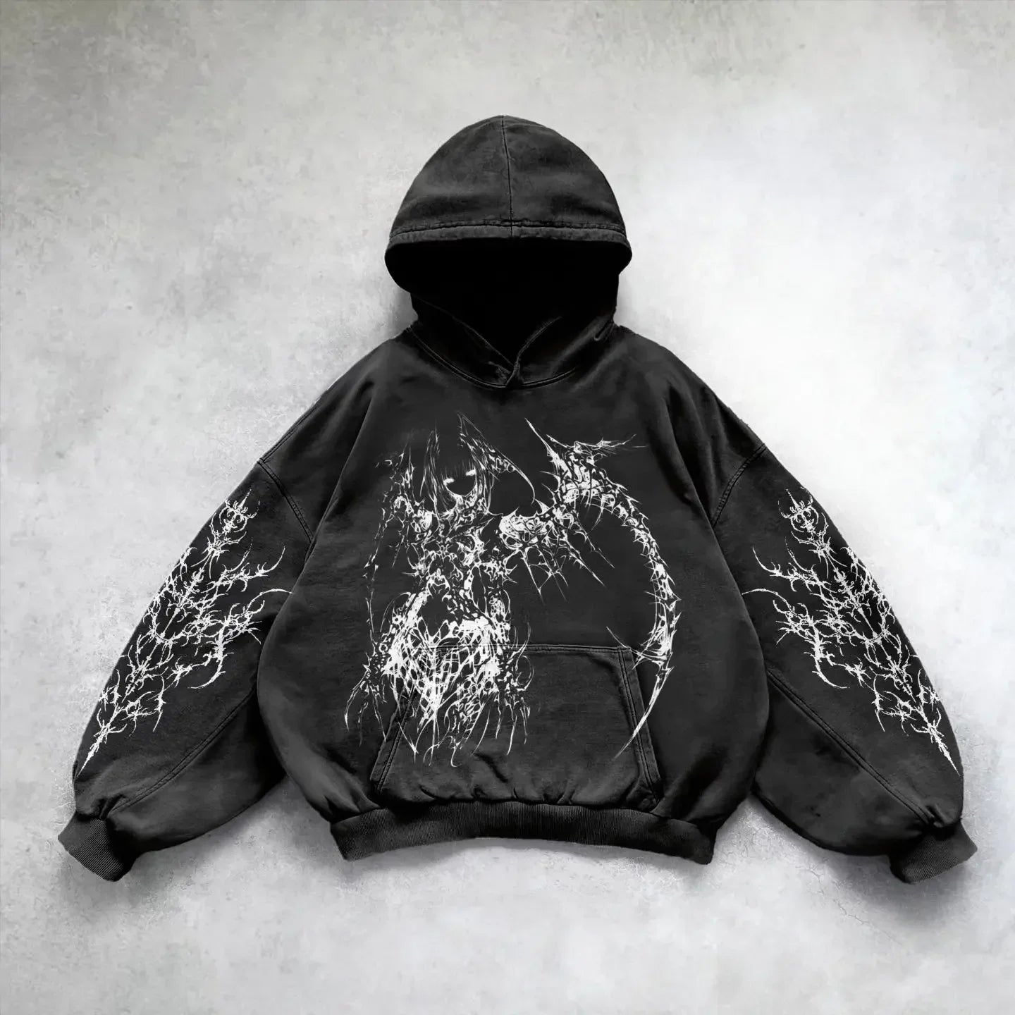 New goth streetwear sweatshirt hoodie demon girl print harajuku y2k tops oversized goth hoodies women couples gothic clothes