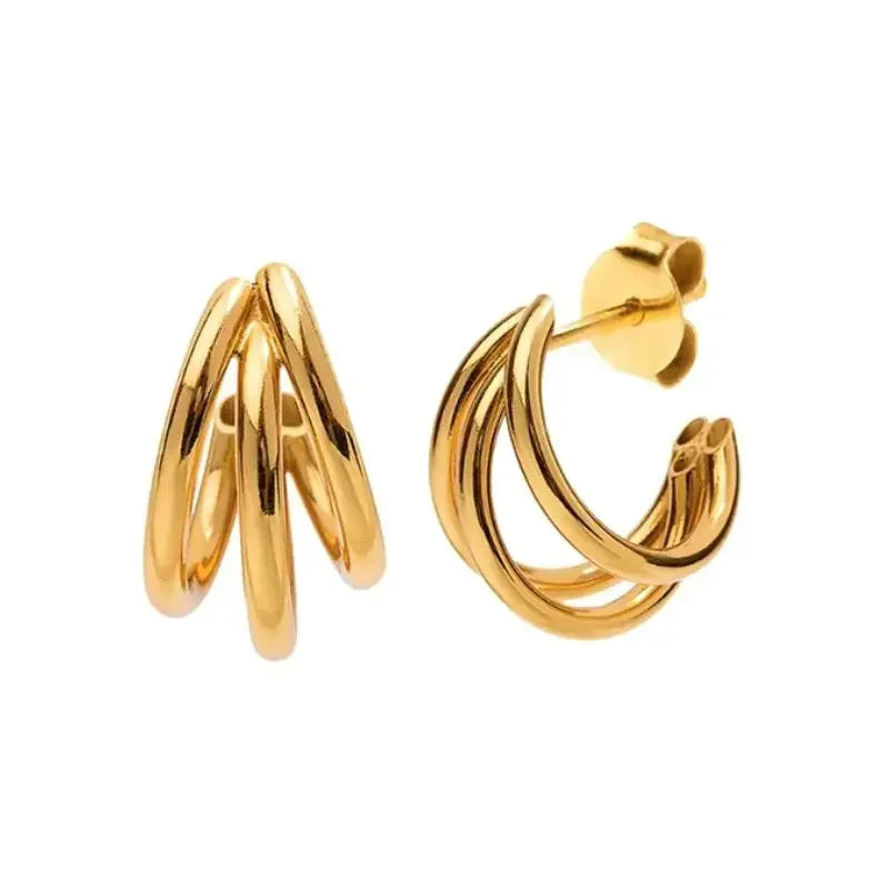 Cartilage 925 Silver Earrings Fashion C-shaped Zircon ear studs European American Geometric Piercing Earrings For Women Jewelry