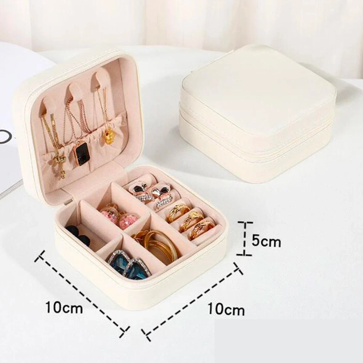1PC Storage Box PU Jewelry  Anti-oxidation Necklace Ear Ring Ear Stud Pendant Jewelry Box Large Capacity Portable Jewelry Box